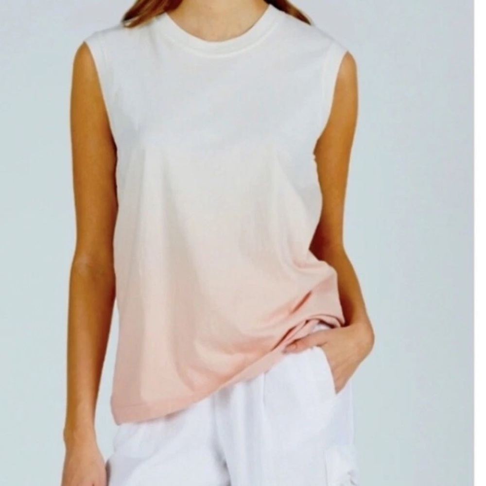 ATM anthony thomas melillo chalk and dusty rose sleeveless top